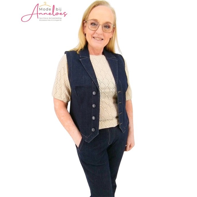 Red Button Gilet denim Forever blue